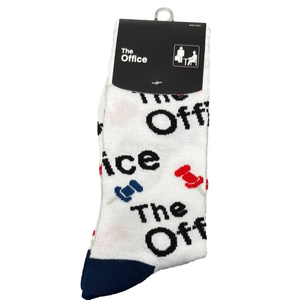 The Office TV Sitcom White and Blue Crew Socks NWT